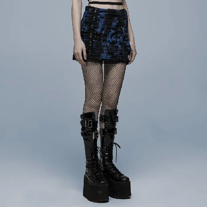 Grunge Distressed Texture Skirt with Cutouts EVEs SECRETS Male Sex Toys