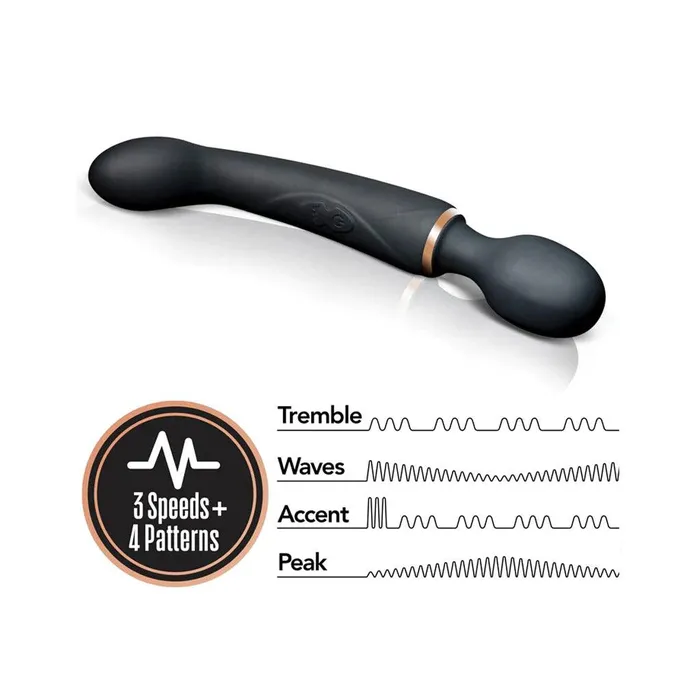 Lush Gia Dual Wand Massager GSpot Vibrator Black Blush Novelties Vibrators