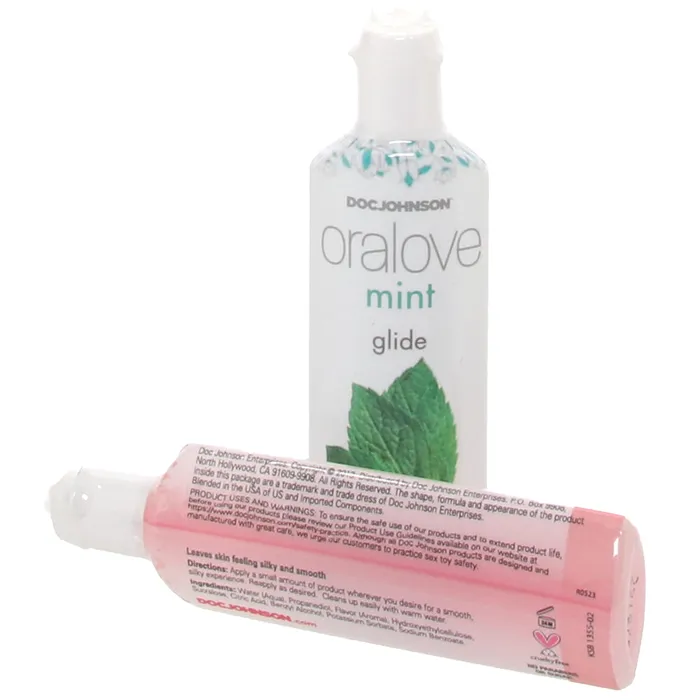 Doc Johnson Female Sex Toys Oralove Delicious Duo Lickable Lubes in Strawberry Mint