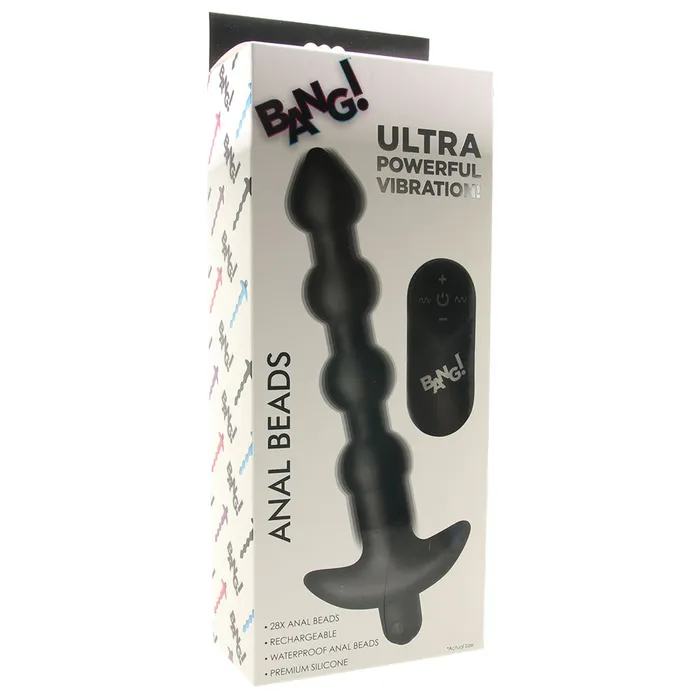 XR Brands Bang Vibrating Anal Beads in Black Anal XR Brands Bang Vibrating Anal Beads in Black Anal
