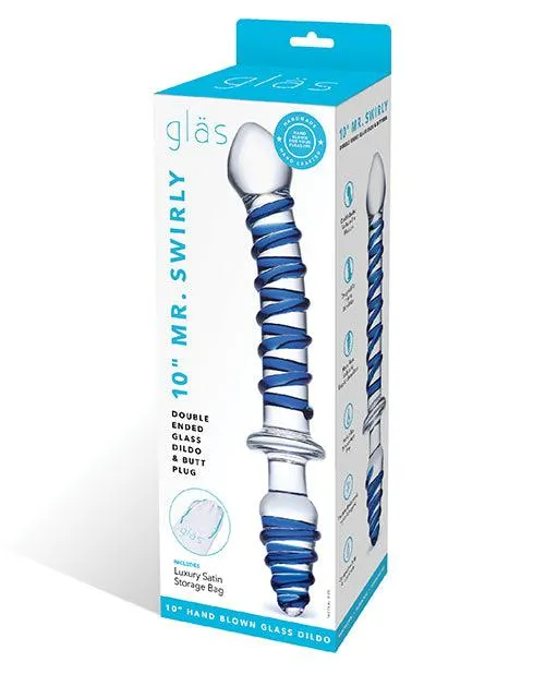 Glas 10 Mr Swirly Double Ended Glass Dildo Butt Plug Electric Eel INC Dildos