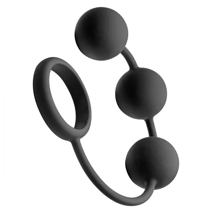 Tom of Finland Silicone Cock Ring with 3 Weighted Balls Tom of Finland Male Sex Toys