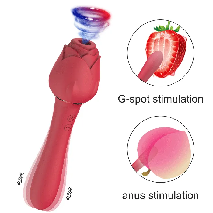 Earlypeach Female Sex Toys Rose Sucking Dildo Vibrator For Nipple Clitoral Stimulation