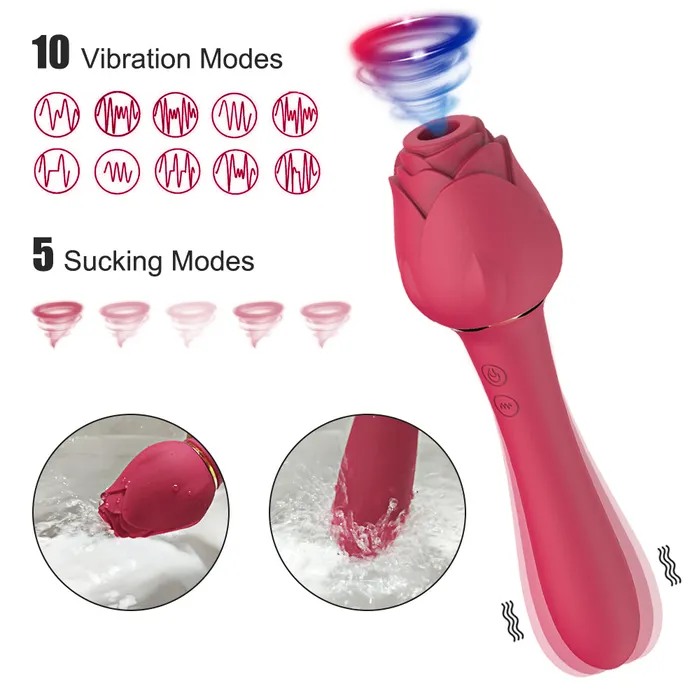 Earlypeach Female Sex Toys Rose Sucking Dildo Vibrator For Nipple Clitoral Stimulation