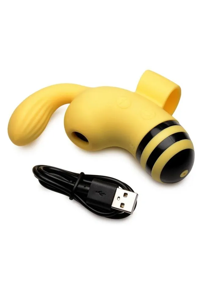 SHEGASM Shegasm Sucky Bee Rechargeable Silicone Clitoral Stimulating Finger Vibrator Female Sex Toys