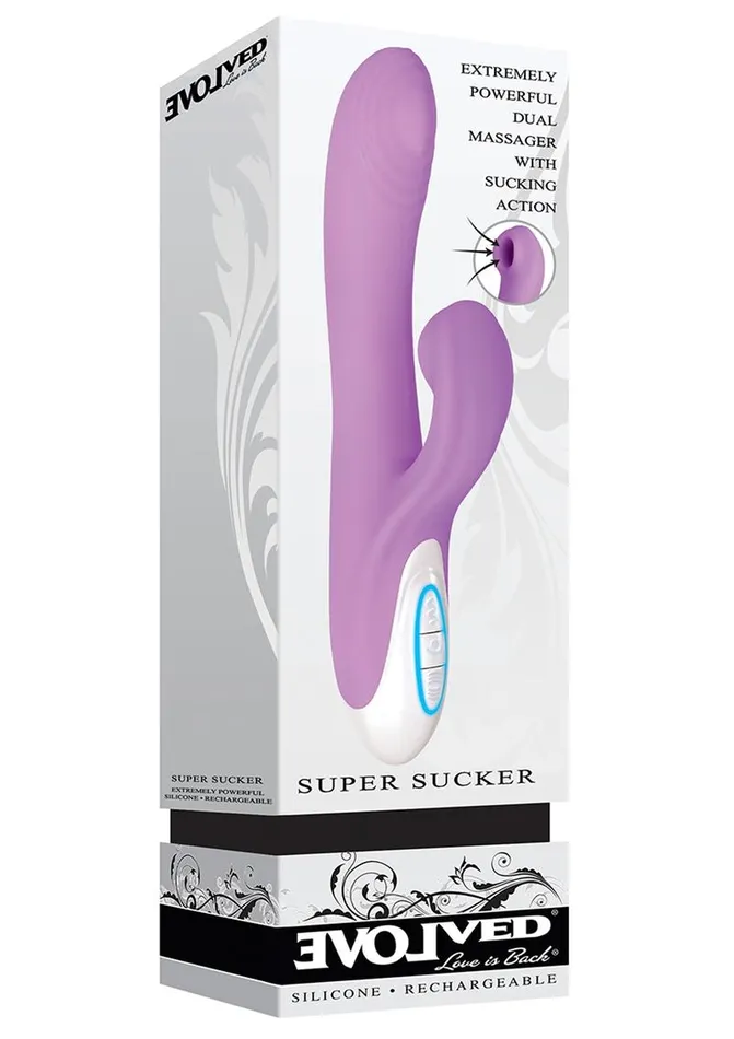 Super Sucker Rechargeable Silicone GSpot Vibrator with Clitoral Stimulator Evolved Female Sex Toys