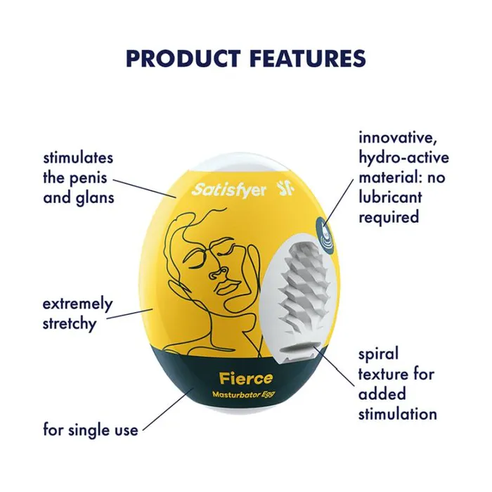 The Toolshed AU Male Sex Toys Satisfyer Masturbator Egg Fierce